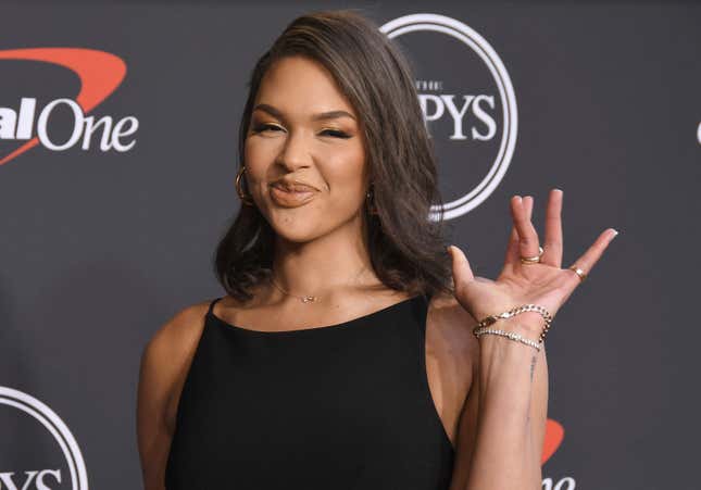 Liz Cambage arrives at the 2022 ESPYs held at the Dolby Theater in Hollywood, CA on Wednesday, July 20, 2022.