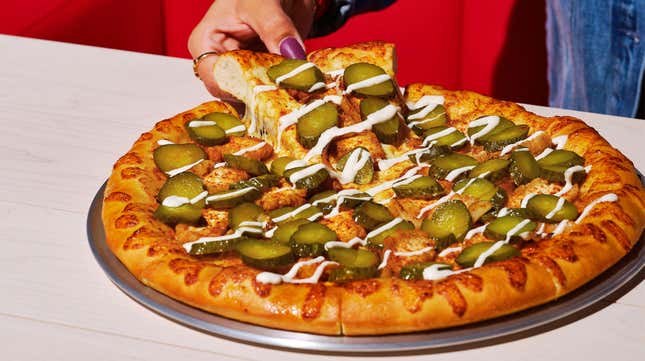 Image for article titled Pizza Hut Is Launching a Pickle Pizza and I’m Furious