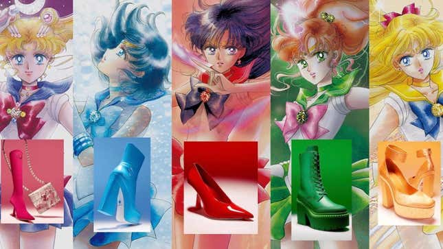 Sailor Guardians pose with Jimmy Choo shoes.