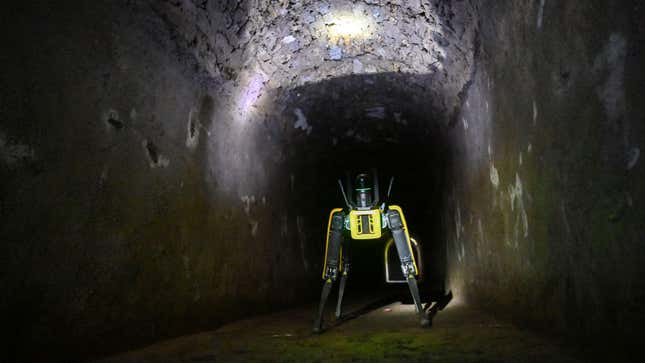 Boston Dynamics’ Spot menacingly inspecting a tunnel in Pompeii this summer. 