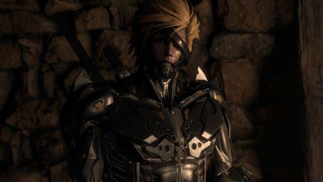 A screenshot shows a Resident Evil 4 Remake Nexus Mod character swap of Leon as Raiden from Metal Gear Rising.