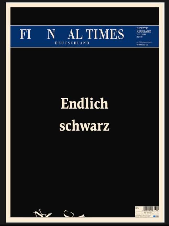 Auf Wiedersehen Financial Times Deutschland