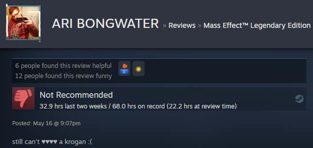 Image for article titled Mass Effect: Legendary Edition, As Told By Steam Reviews