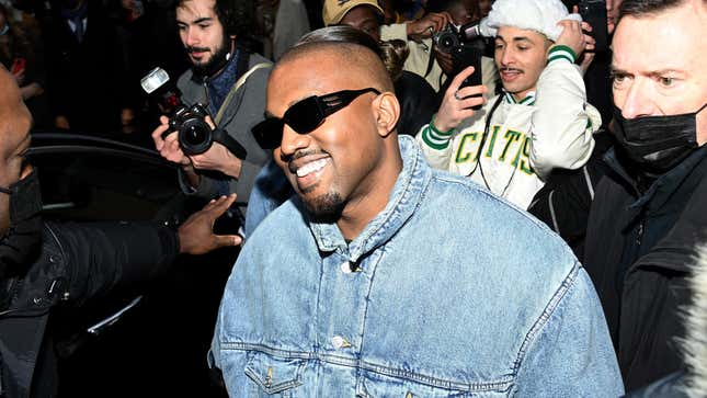 Ye attends the Kenzo Fall/Winter 2022/2023 show as part of Paris Fashion Week on January 23, 2022 in Paris, France.