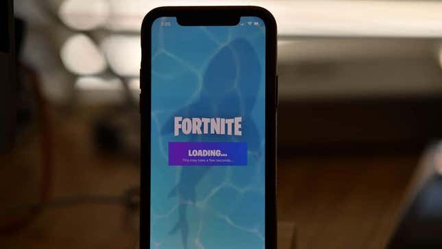 A photo of Fortnite on an iPhone