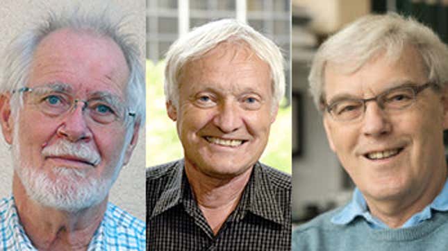 Molecule imagers: Jacques Dubochet, Joachim Frank, and Richard Henderson.
