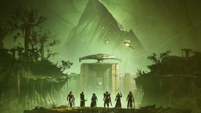 Guardians overlook a Black Pyramid in the Throne World.