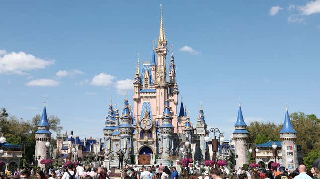 A general view of Cinderella's Castle at Walt Disney World Resort on March 03, 2022 in Lake Buena Vista, Florida.