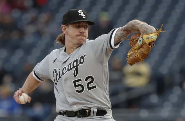 Apr 8, 2023; Pittsburgh, Pennsylvania, USA;  Chicago White Sox starting pitcher Mike Clevinger (52) delivers a pitch against the Pittsburgh Pirates during the first inning at PNC Park.
