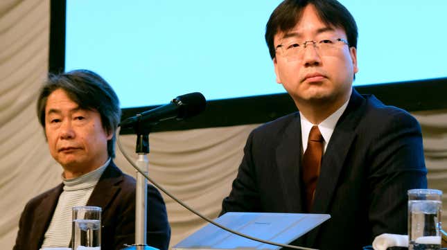 Shigeru Miyamto and Nintendo president Shuntaro Furukawa