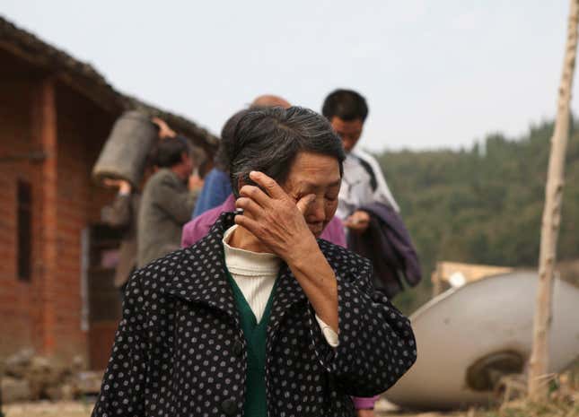 A Danjiangkou villager before moving in October 2009.