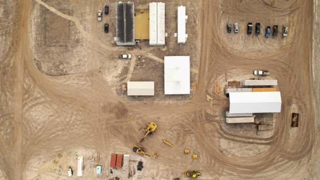 An aerial view shows the construction site for the future Hyundai electric vehicle plant in Ellabell, Georgia, U.S., December 9, 2022.
