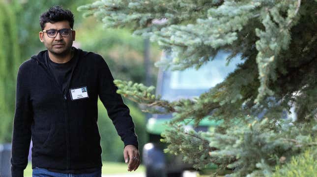 Parag Agrawal, the former CEO of Twitter, at the Allen &amp; Company Sun Valley Conference in Idaho. 