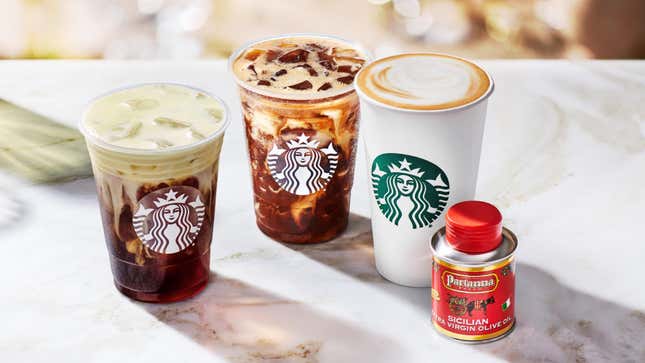 Image for article titled Starbucks Introduces Olive Oil-Infused Coffee, a Truly Disgusting Concoction