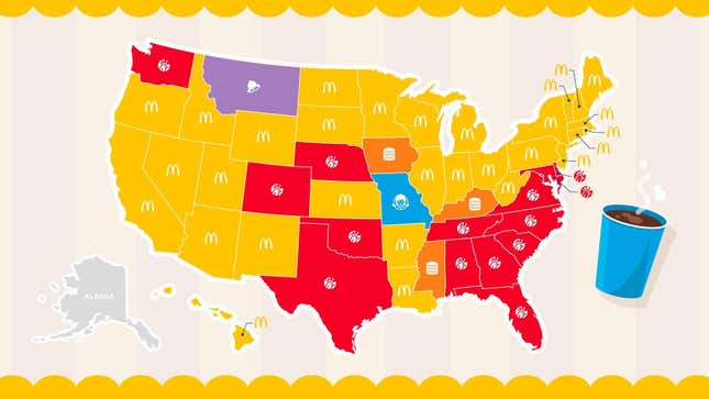 Map of America's most popular fast food breakfast by state