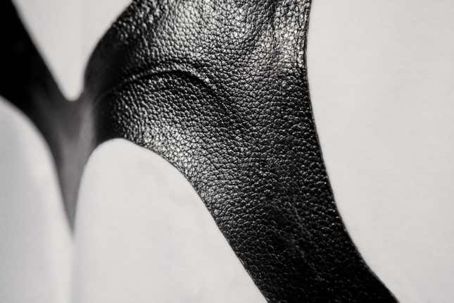 Close up of the grain in Modern Meadow's t-shirt