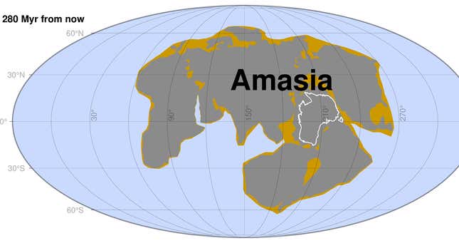 Imagen para el artículo titulado Una supercomputadora predice que América y Asia se unirán por el Pacífico formando el continente Amasia