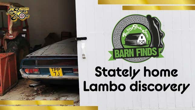 This Barn Find Lamborghini Brings Together Grace Jones, Guy Fawkes And Jonny Smith