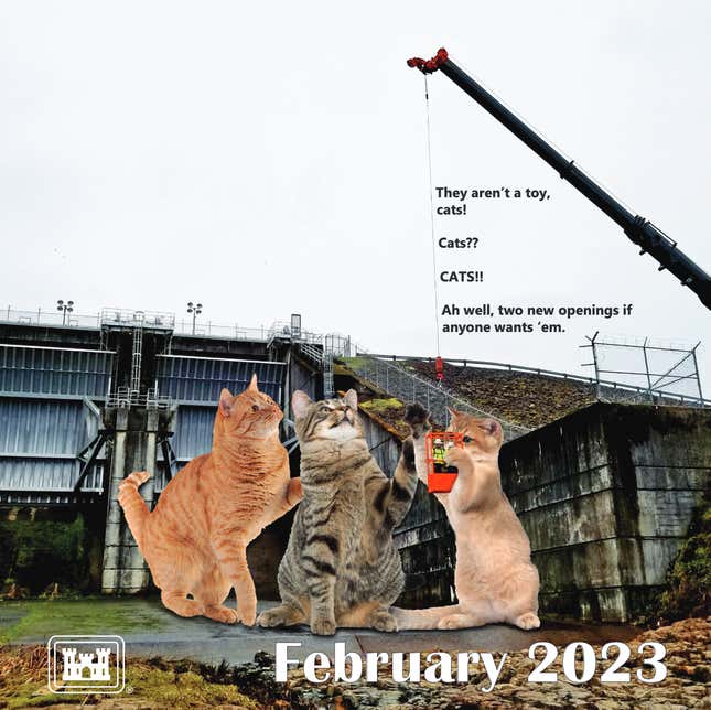 The Army Corps of Engineers Made a Glorious 2023 Cat Calendar