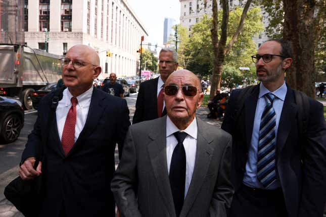 Joe Lewis arrives at a New York district court on Wednesday (July 26).
