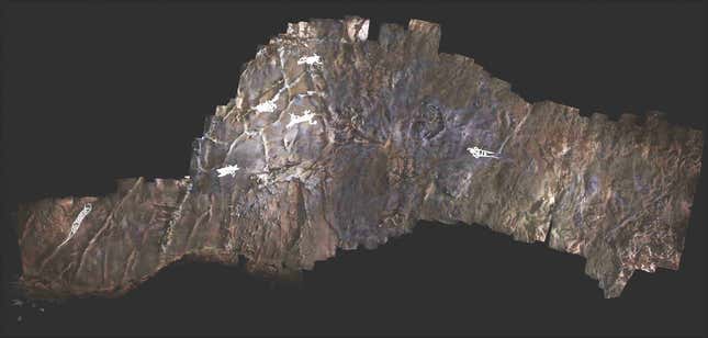 A panorama of the cave ceiling.