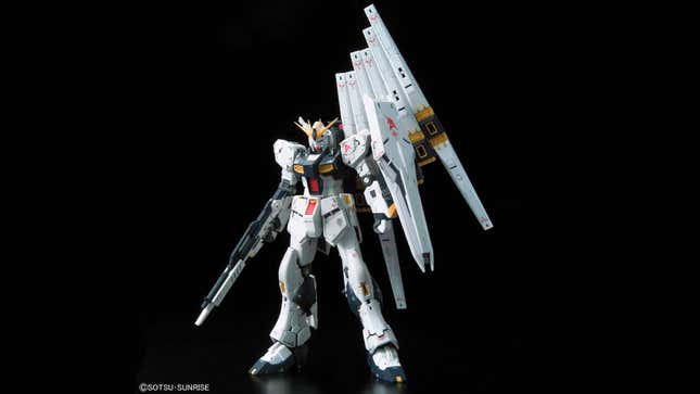 Bandai sells popular Gundam models like the RX-93 Nu Gundam.