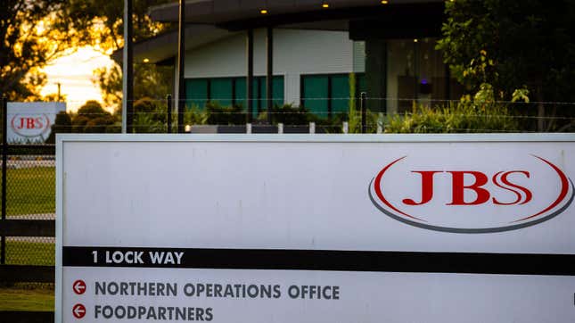 The northern Australian offices of JBS Foods is seen during sunset in Dinmore, west of Brisbane, on June 1, 2021.