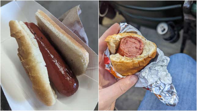 Left: dry concourse bun. Right: steamed aisle bun.