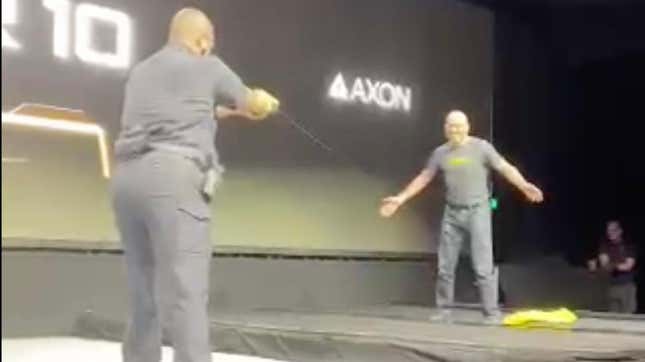 Image for article titled Axon Board Member Volunteers for Tasing Weeks After LAPD Tased Unarmed Black Man Who Died Hours Later