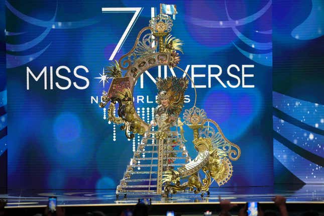 Image for article titled The Most Over-the-Top Miss Universe Costumes, From High Camp to High Cringe