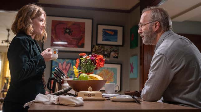 Mireille Enos as Lily and Bob Odenkirk as Hank in Lucky Hank