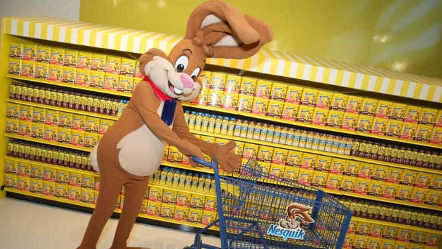 Quicky the Nesquik bunny goes shopping for some home essentials