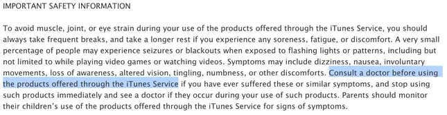 Image for article titled Did you know you’re supposed to consult a doctor before using iTunes?