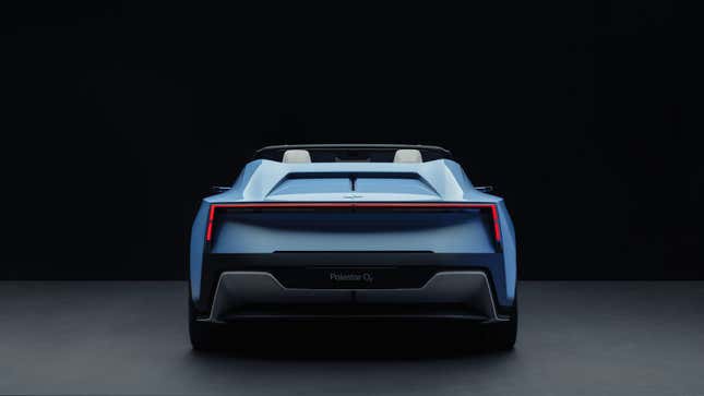 A photo of the rear of the Polestar 6 sports car.
