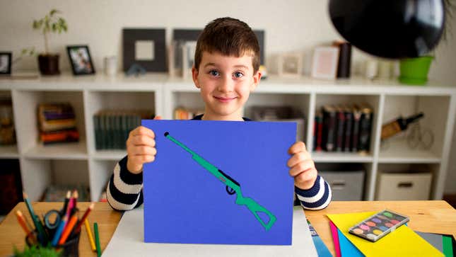 Image for article titled 8-Year-Old Makes Adorable Presentation To Parents About Why He Needs Gun To Kill Classmates