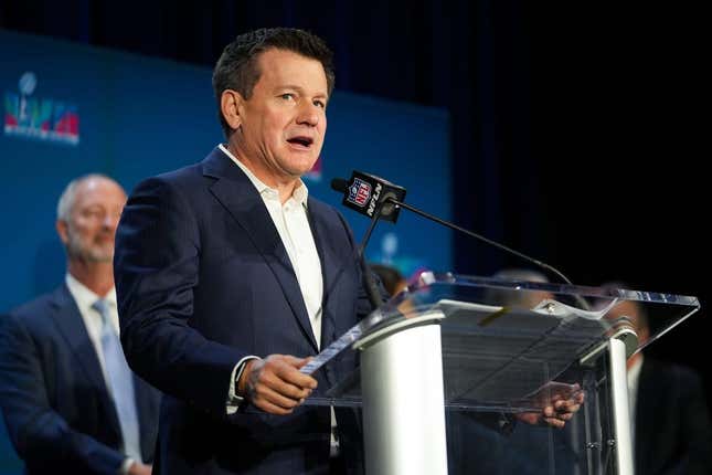 Michael Bidwill, Arizona Cardinals owner, speaks during a news conference for the winning coach and MVP of Super Bowl LVII at the Phoenix Convention Center on Monday, Feb. 13, 2023, in Phoenix.

Dsc01602 Copy
