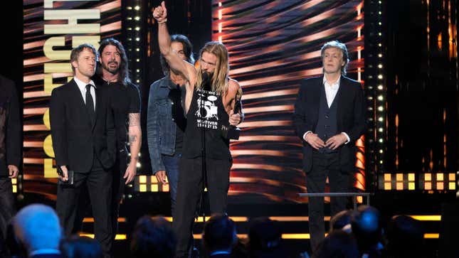 Foo Fighters and Paul McCartney at the Rock and Roll Hall Of Fame induction ceremony in 2021