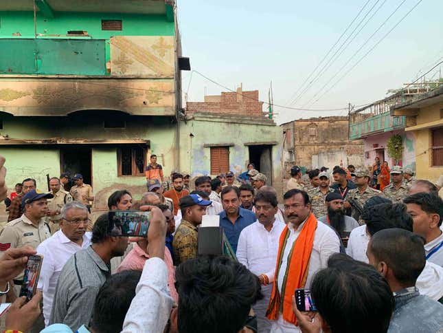 BJP MP Gajendra Patel focused his energies on meeting Hindu families.