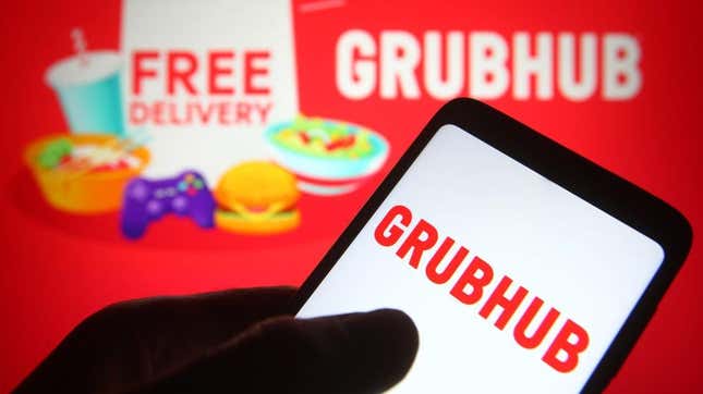 grubhub logo on phone