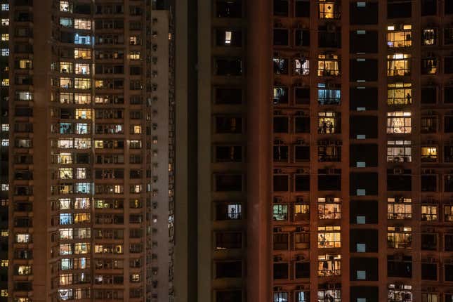 Apartments in a residential building in Hong Kong