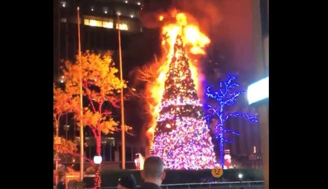 Image for article titled Fox News Christmas Tree Set on Fire in Suspected Arson