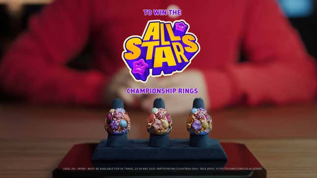 All Stars announces the candy rings that competitors can win in the tournament.