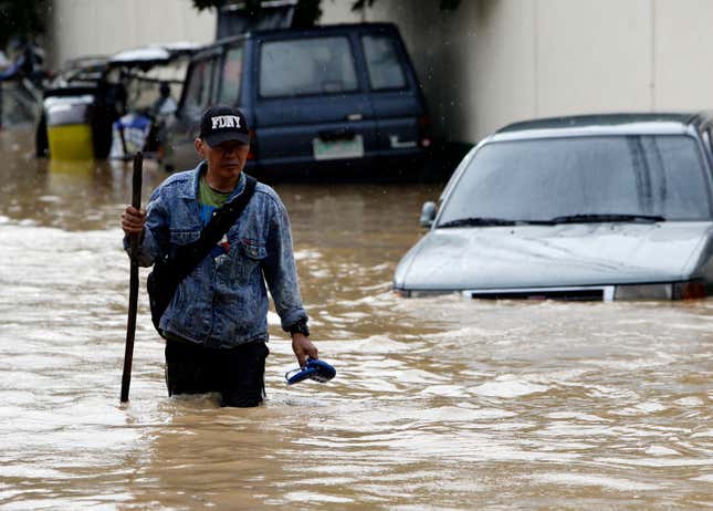 A flooded street in Cabanatuan city on Oct. 19.