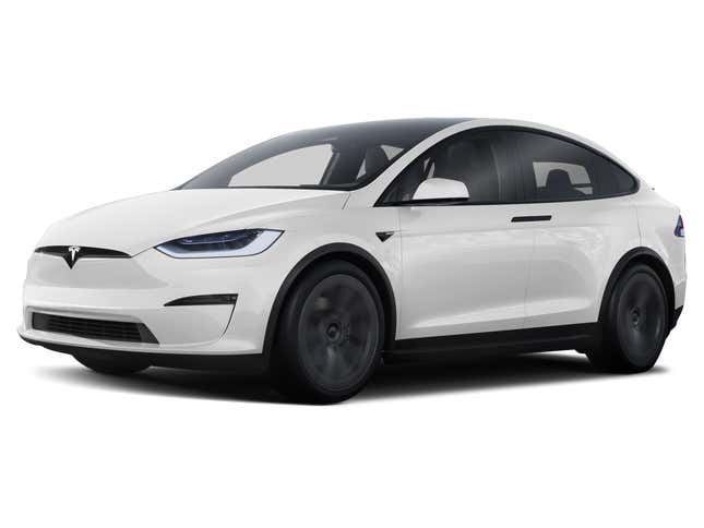 Tesla Model X / Plaid AWD 2023. Front 3⁄4, Facing to the Left