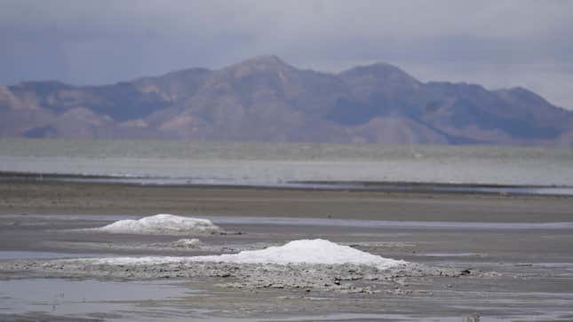 Salt mounds in the Great Salt Lake, May 3, 2022.