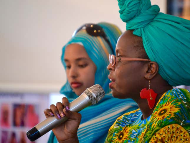 Nimo Jirdeh from Oxfam Somalia and Kenyan writer Ciku Kimeria