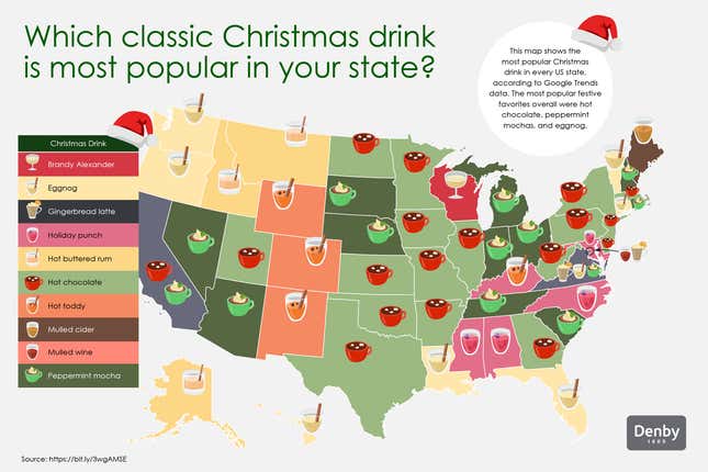 christmas drink map by state