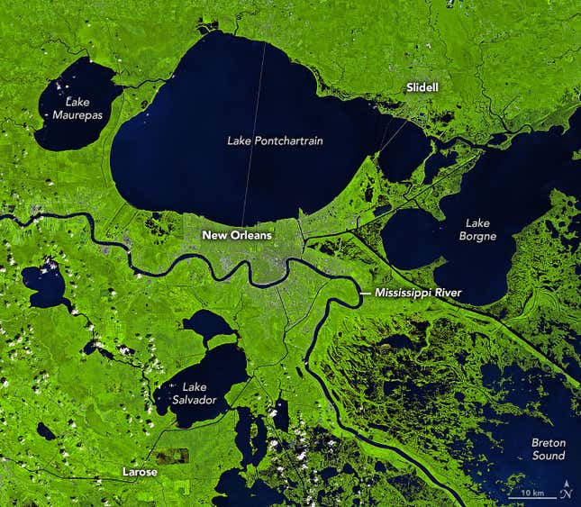This satellite image of the Mississippi River was taken on Sept. 19, 2015.