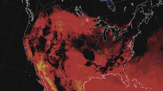 A view of the misery index on Monday when a heat wave will roast the western U.S.