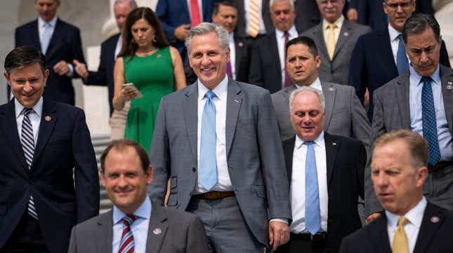 House Republicans outside the U.S. Capitol celebrate death and disease on July 29, 2021 in Washington, D.C.